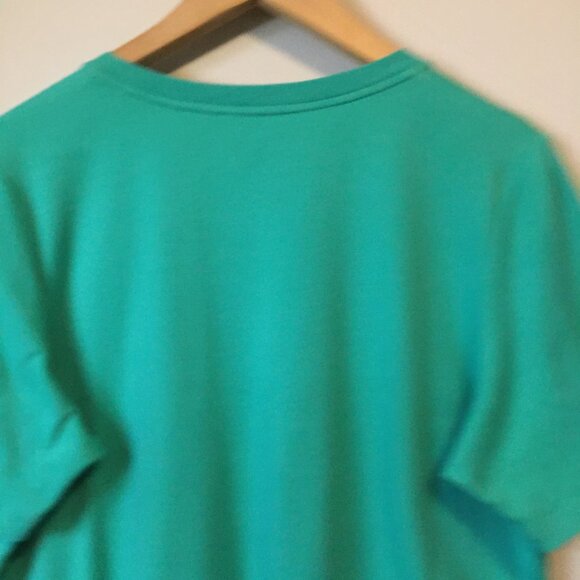 Vintage Turquoise Cotton Tee Sporty Bilayer Teet - Picture 6 of 14